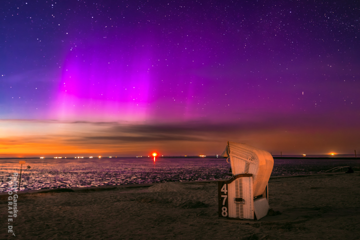 Polarlichter an der ostfriesischen Küste