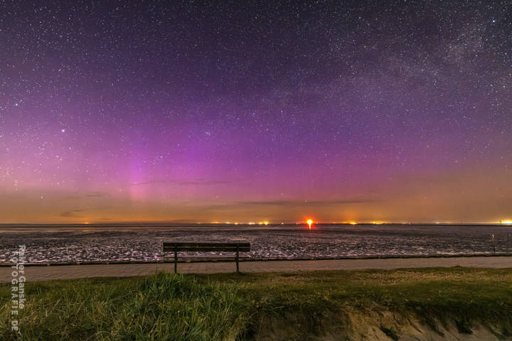 Polarlichter an der ostfriesischen Küste